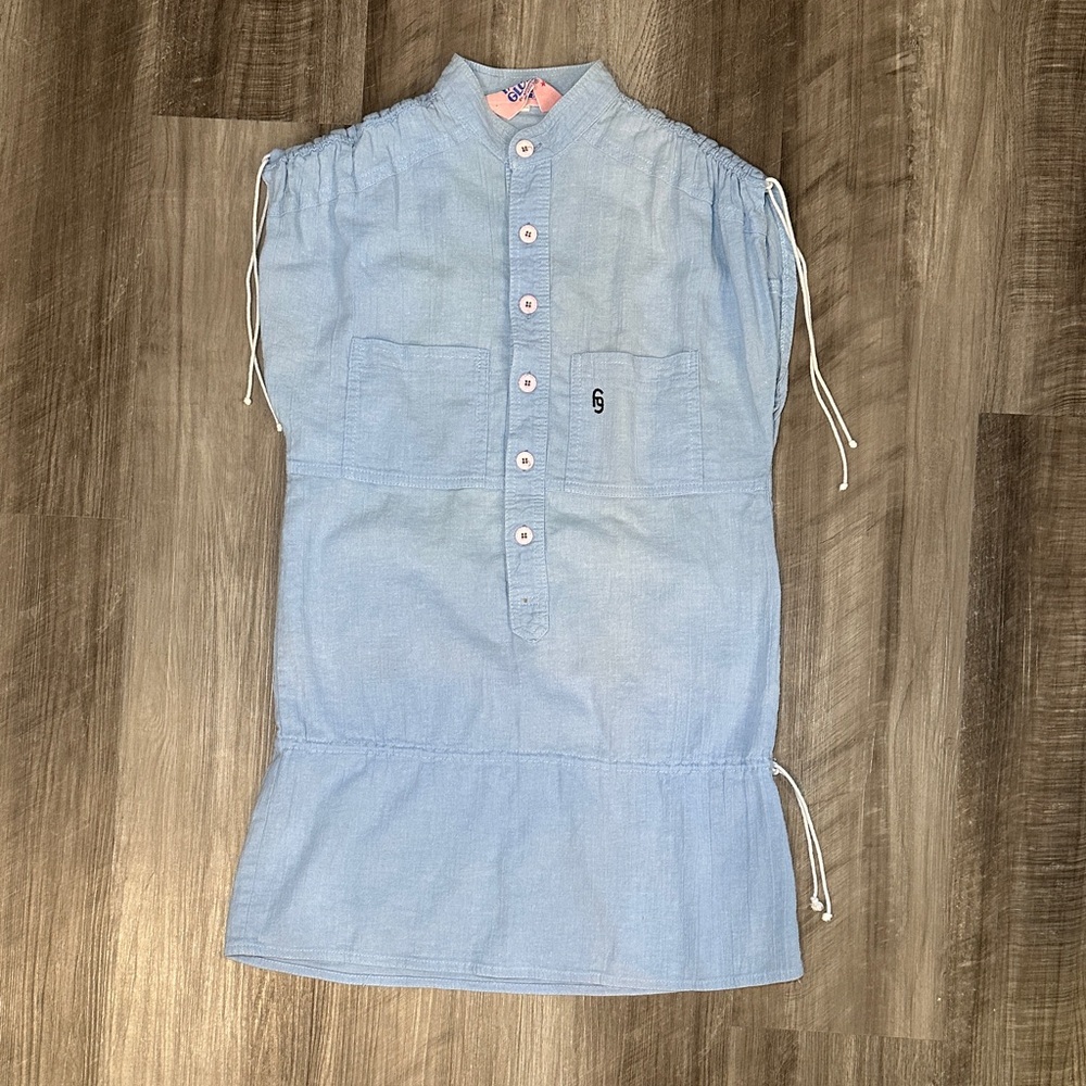 Faded Glory Vintage Chambray Button Front Dress Made in Hong Kong - Size Small